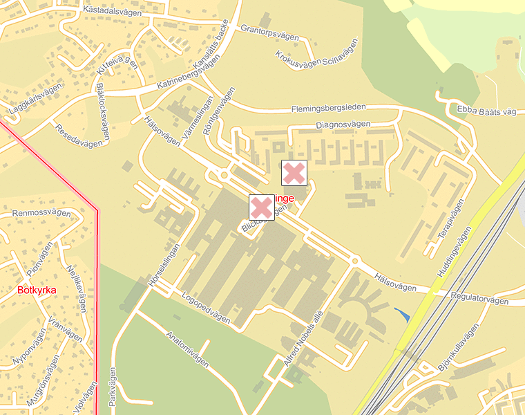 Karta över Huddinge