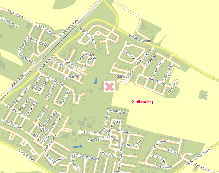 Karta över Staffanstorp