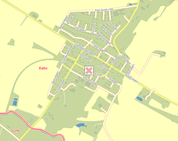Karta över Eslöv