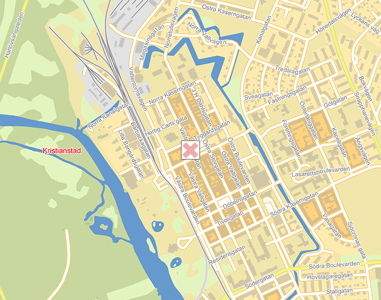 Karta över Kristianstad