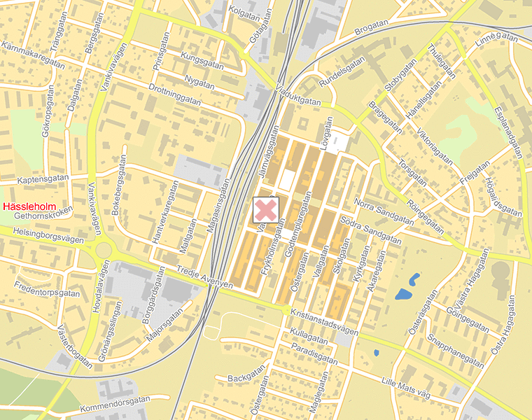 Karta över Hässleholm