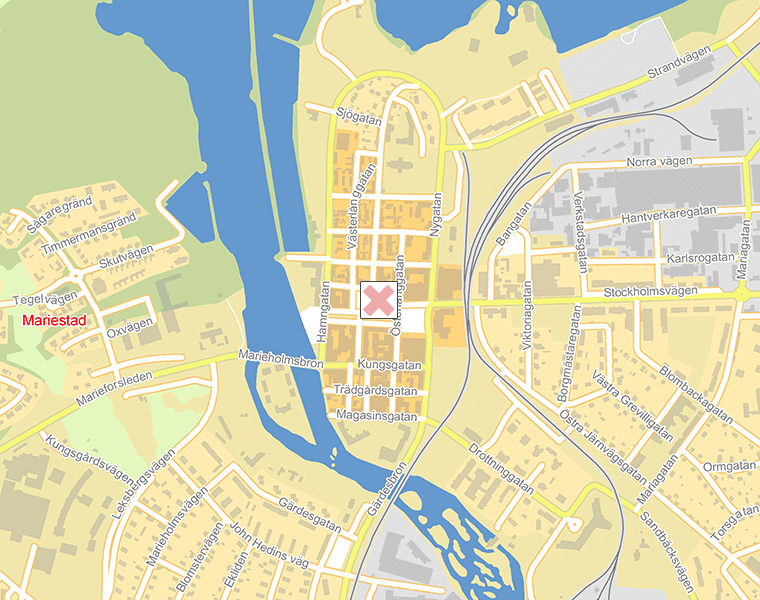 Karta över Mariestad