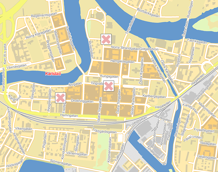 Karta över Karlstad