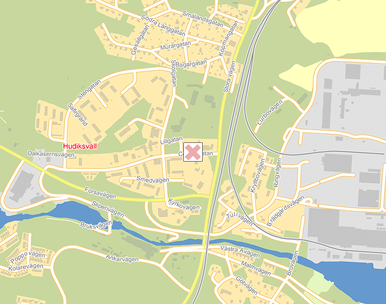 Karta över Hudiksvall