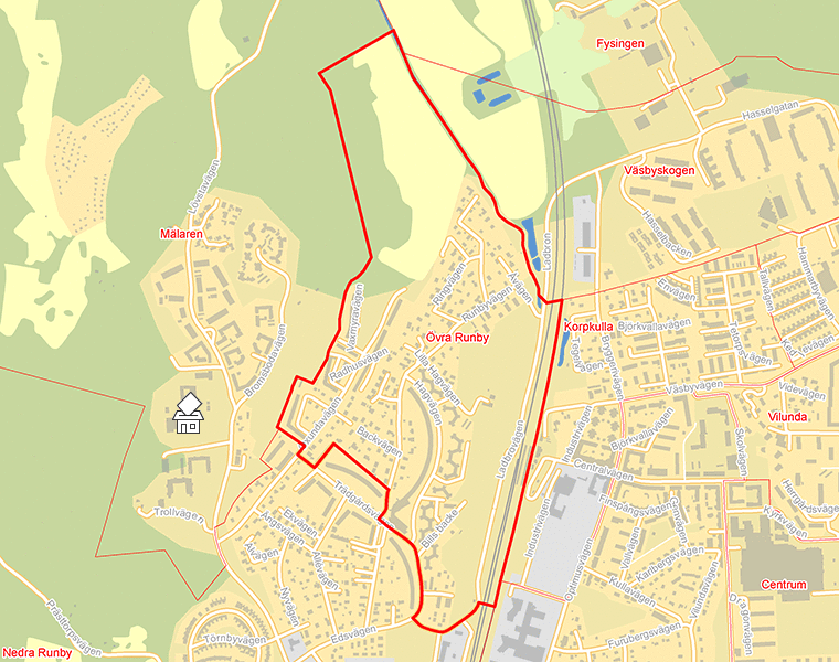 Karta över Övra Runby