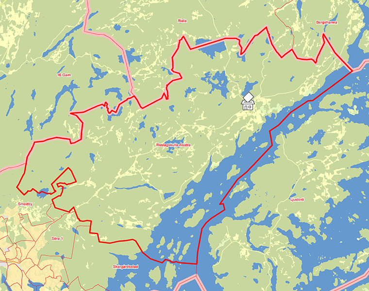 Karta över Roslagskulla-Åsätra