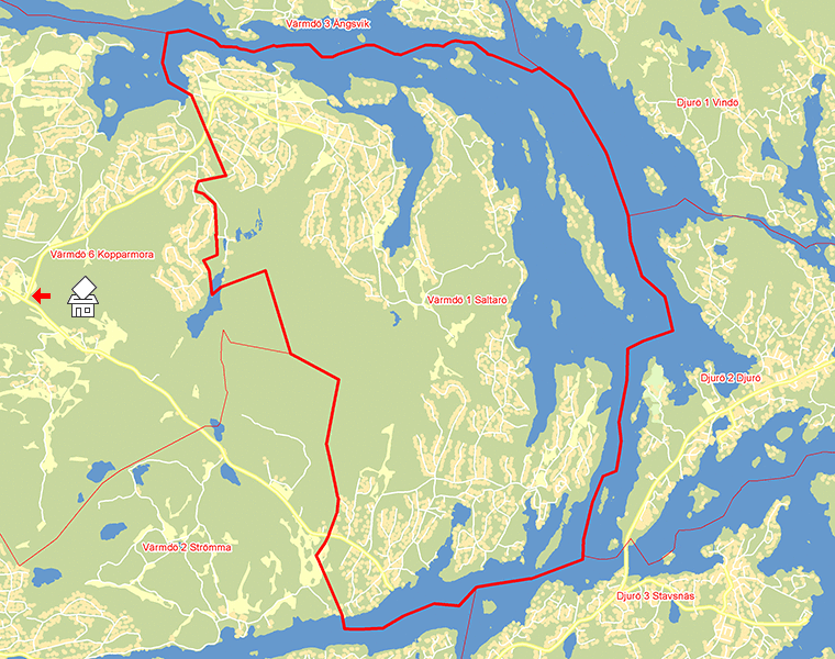 Karta över Värmdö 1 Saltarö