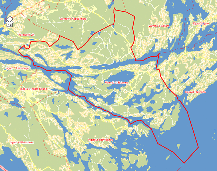 Karta över Värmdö 2 Strömma