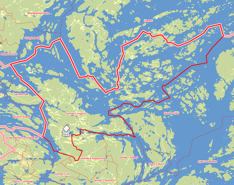 Karta över Värmdö 3 Ängsvik