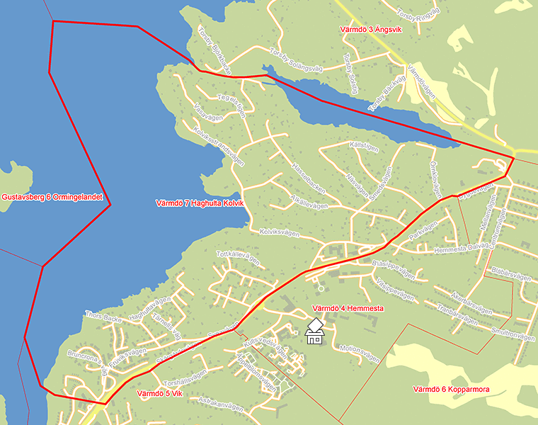 Karta över Värmdö 7 Haghulta Kolvik