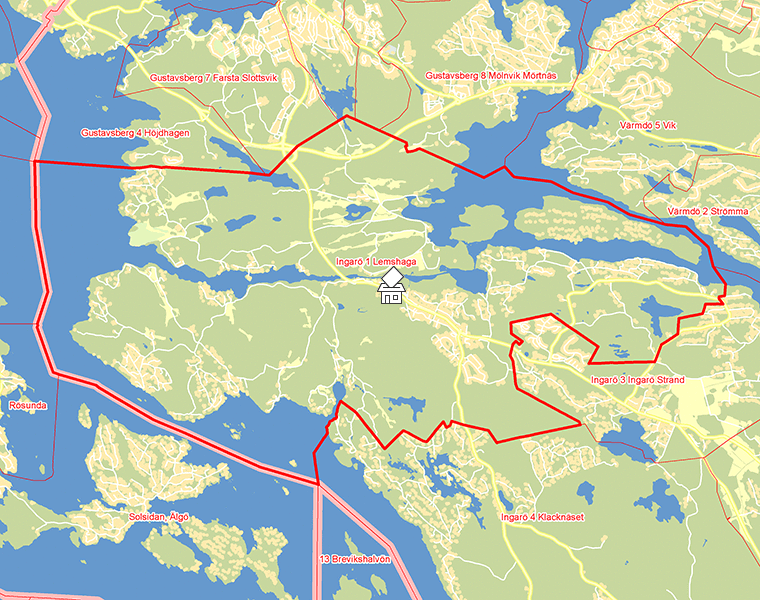 Karta över Ingarö 1 Lemshaga