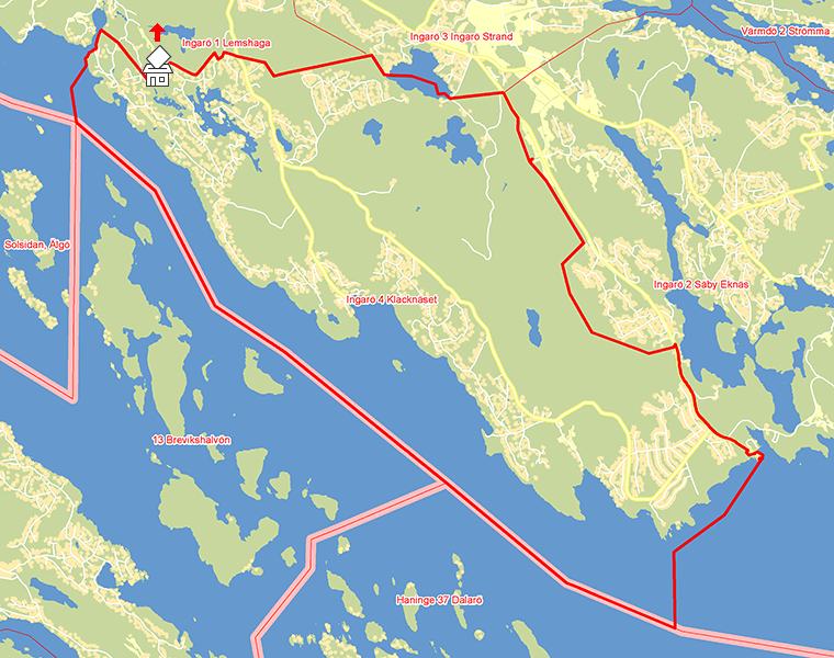 Karta över Ingarö 4 Klacknäset