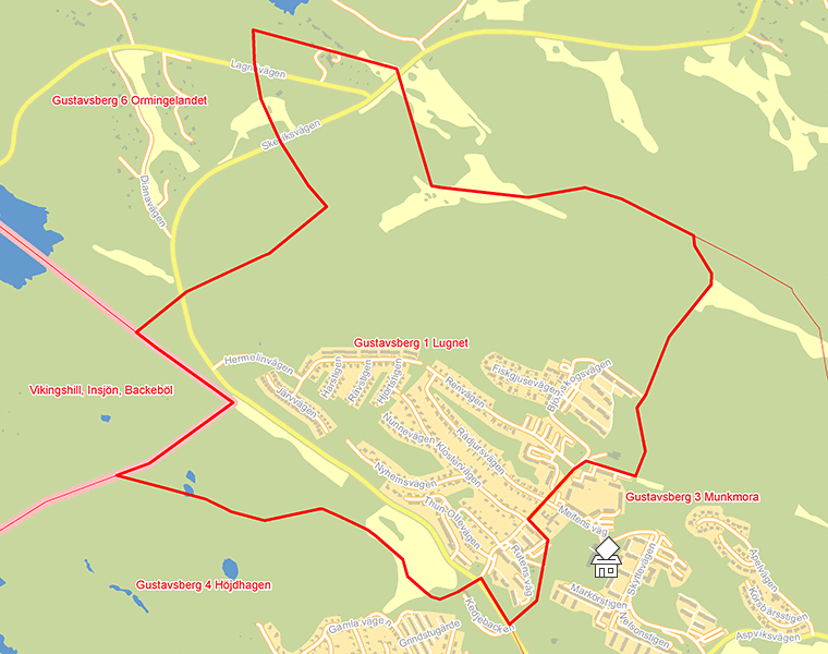 Karta över Gustavsberg 1 Lugnet