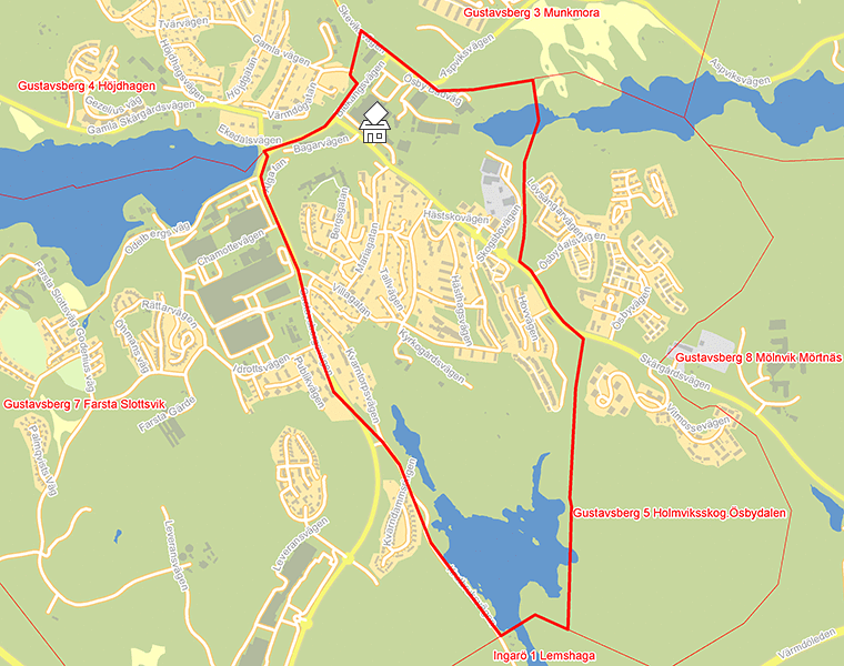 Karta över Gustavsberg 2 Hästhagen