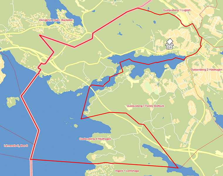 Karta över Gustavsberg 4 Höjdhagen