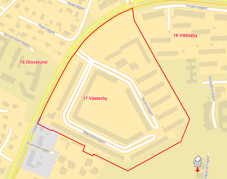 Karta över 17 Västerby