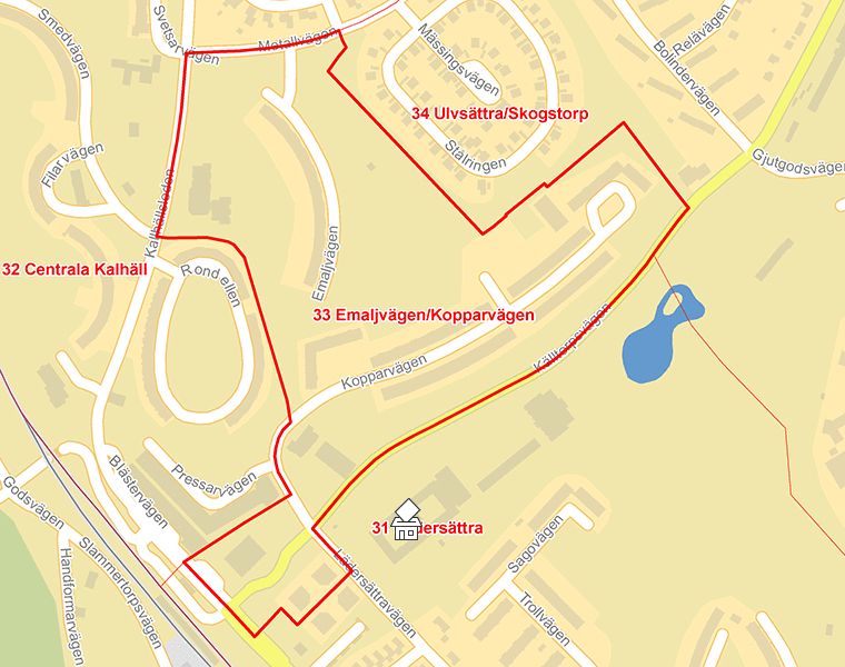 Karta över 33 Emaljvägen/Kopparvägen