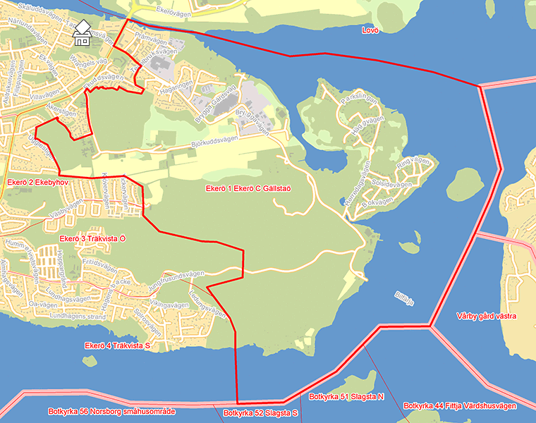 Karta över Ekerö 1 Ekerö C Gällstaö