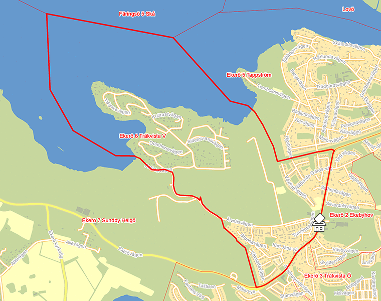 Karta över Ekerö 6 Träkvista V