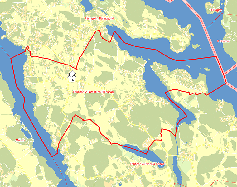 Karta över Färingsö 2 Färentuna Hilleshög