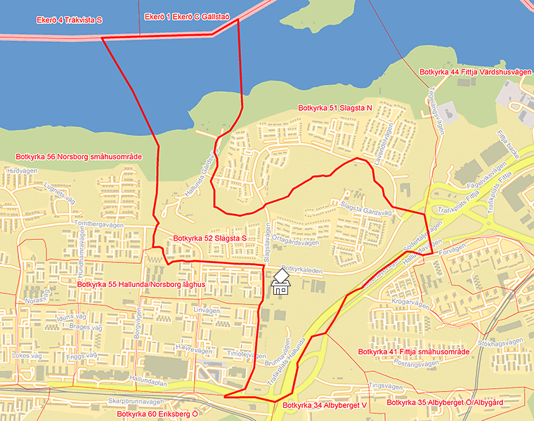 Karta över Botkyrka 52 Slagsta S