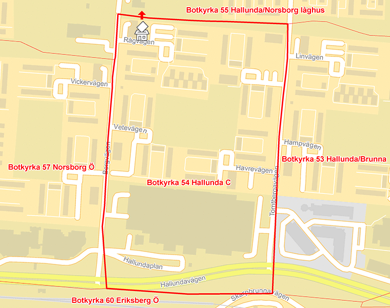 Karta över Botkyrka 54 Hallunda C