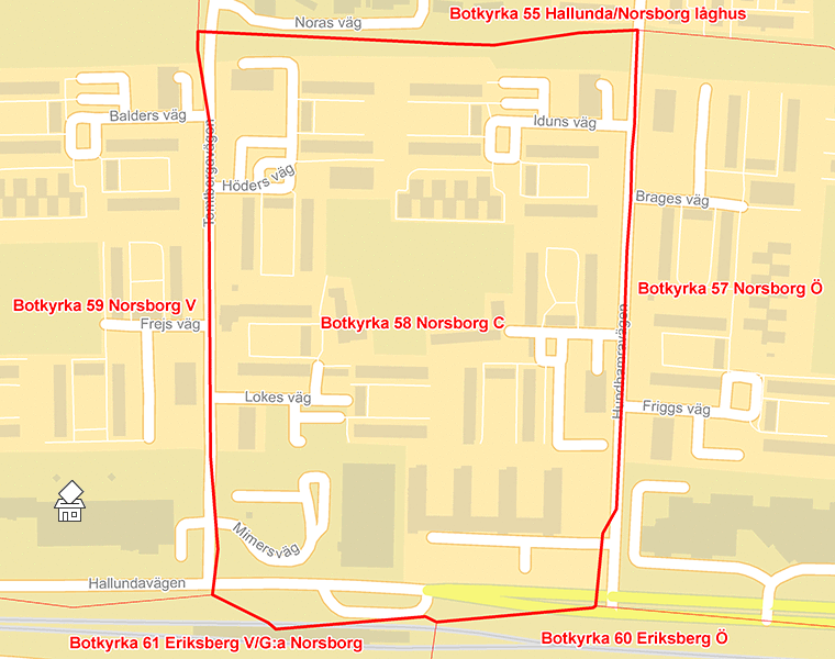 Karta över Botkyrka 58 Norsborg C