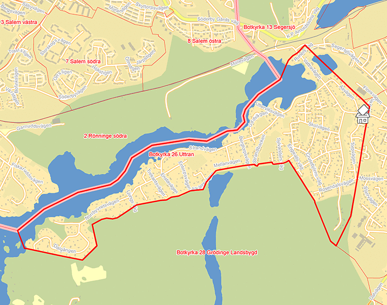 Karta över Botkyrka 26 Uttran
