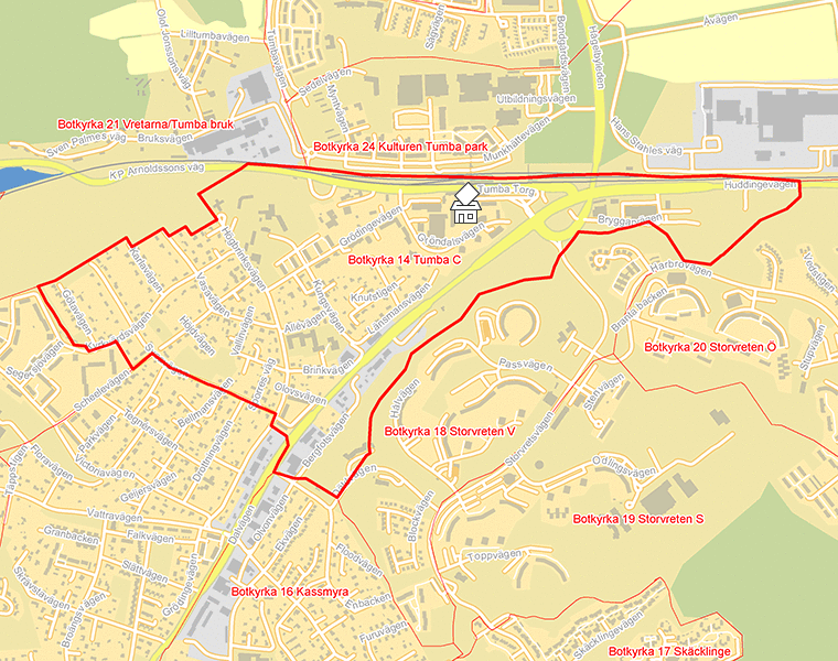 Karta över Botkyrka 14 Tumba C