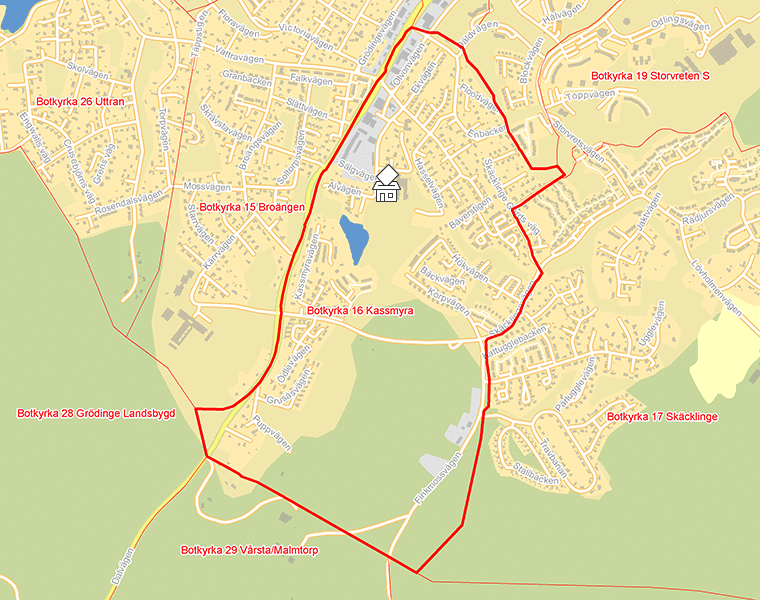 Karta över Botkyrka 16 Kassmyra