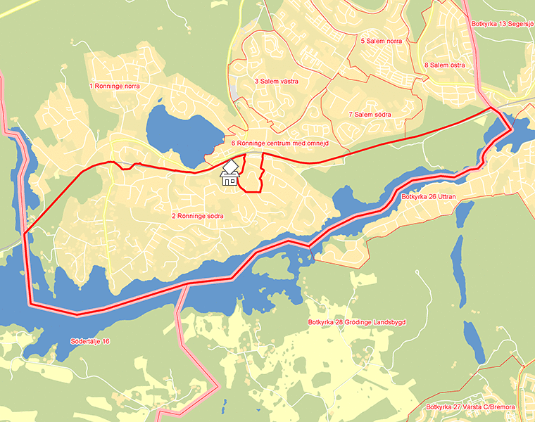 Karta över 2 Rönninge södra