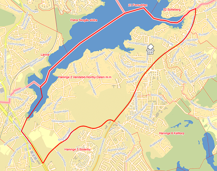 Karta över Haninge 2 Vendelsö-Norrby-Dalen m.m