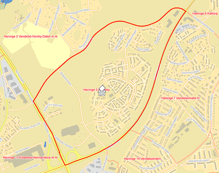 Karta över Haninge 3 Söderby