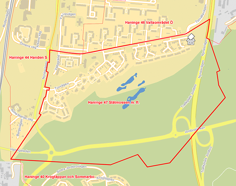 Karta över Haninge 47 Slätmossen m. fl.