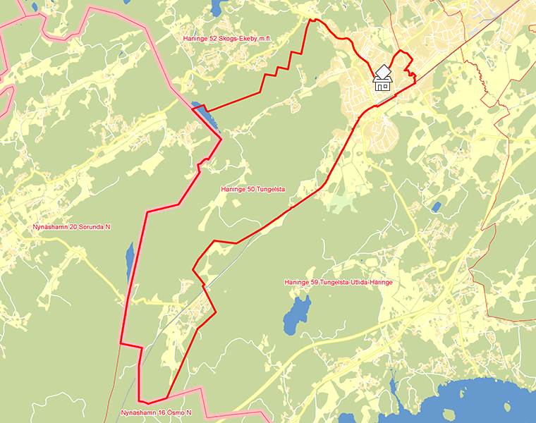 Karta över Haninge 50 Tungelsta