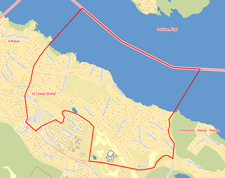 Karta över 10 Tyresö Strand