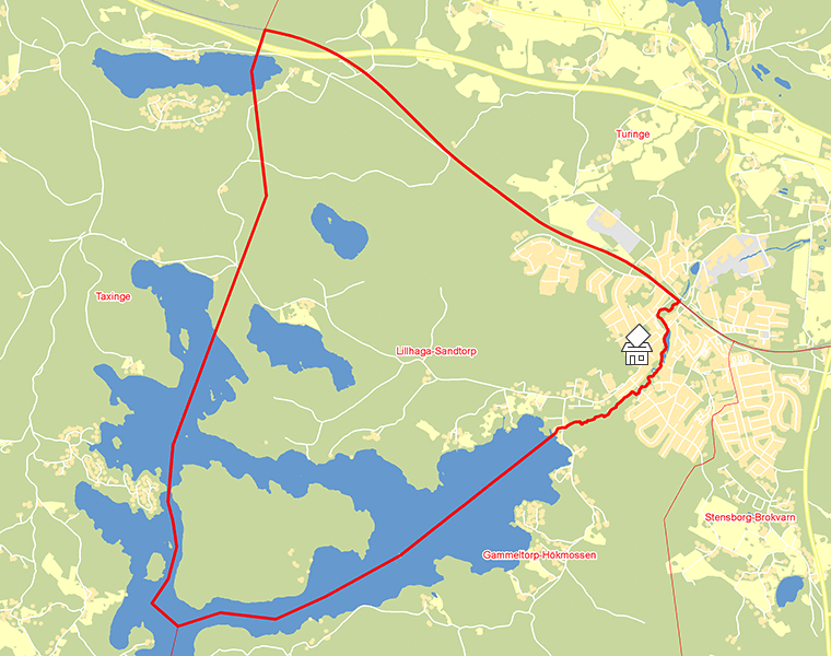 Karta över Lillhaga-Sandtorp