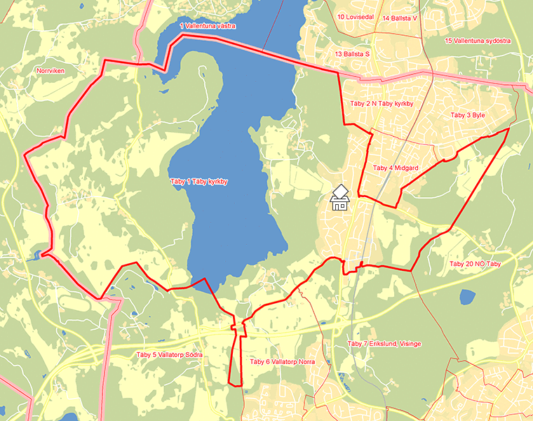 Karta över Täby 1 Täby kyrkby