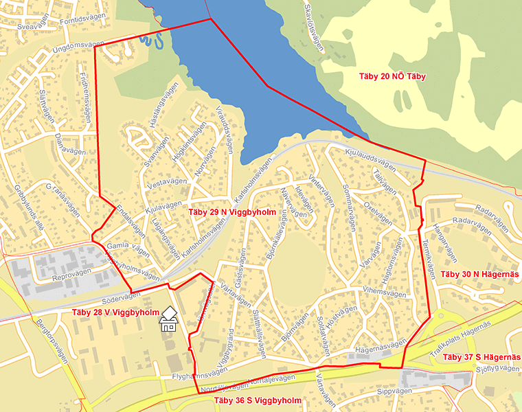 Karta över Täby 29 N Viggbyholm