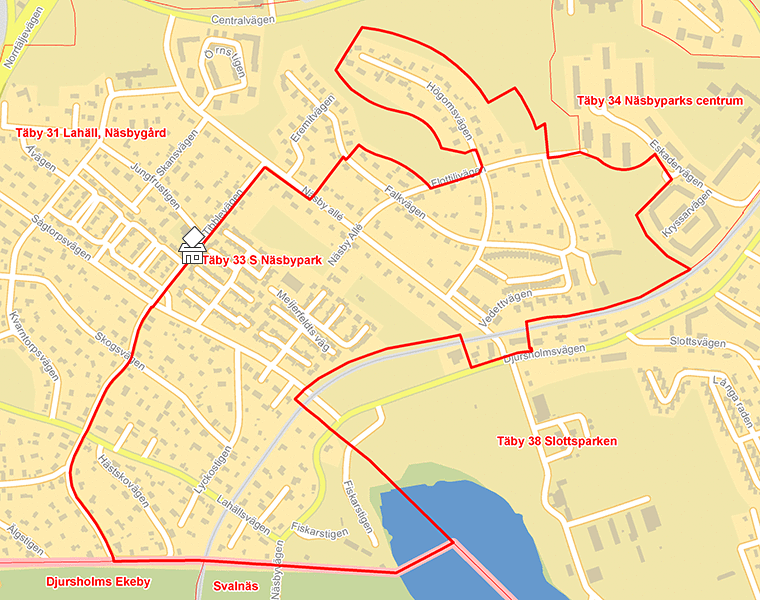 Karta över Täby 33 S Näsbypark