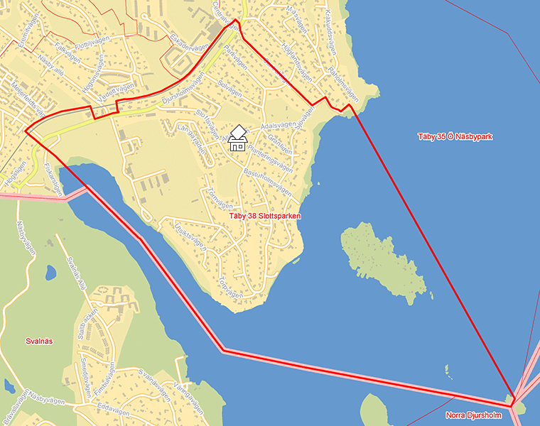 Karta över Täby 38 Slottsparken