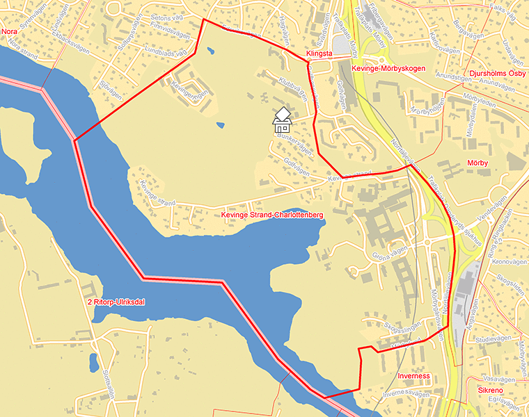 Karta över Kevinge Strand-Charlottenberg