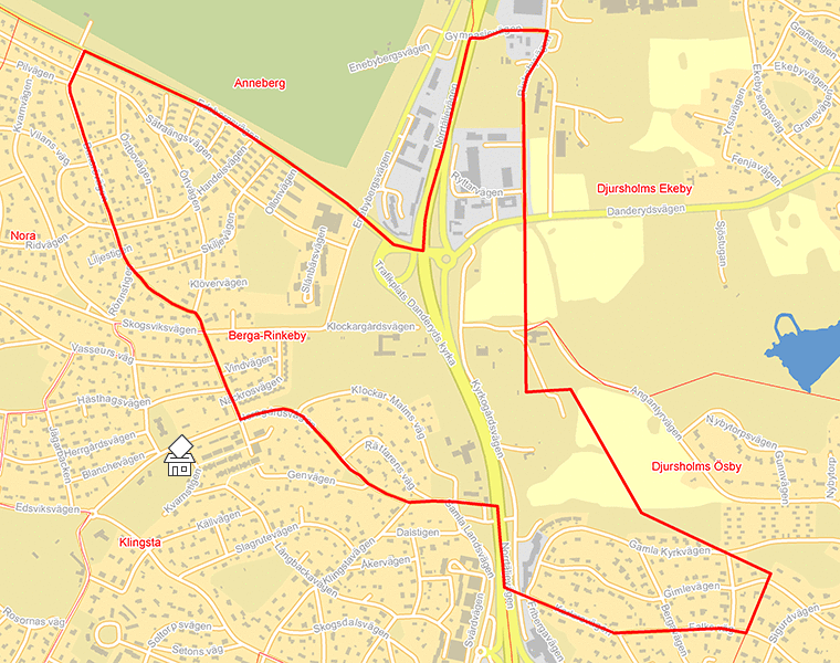 Karta över Berga-Rinkeby