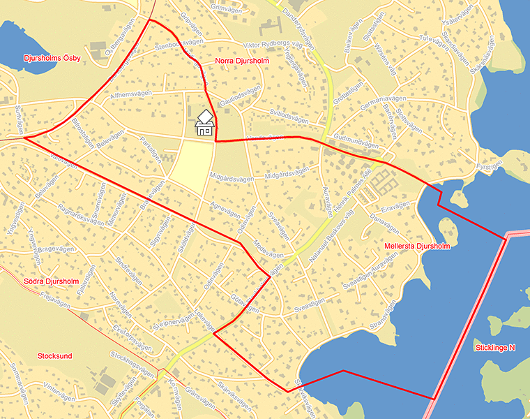 Karta över Mellersta Djursholm