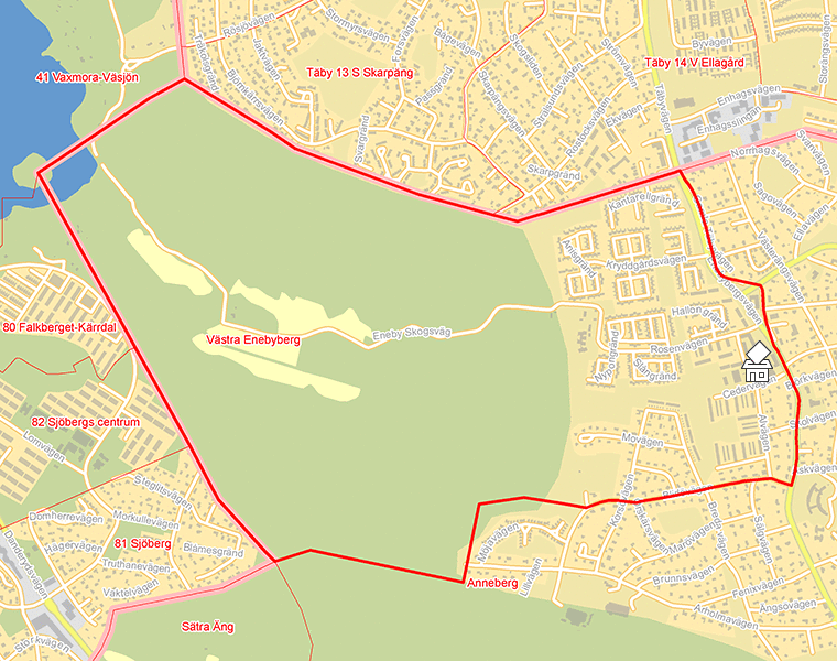Karta över Västra Enebyberg