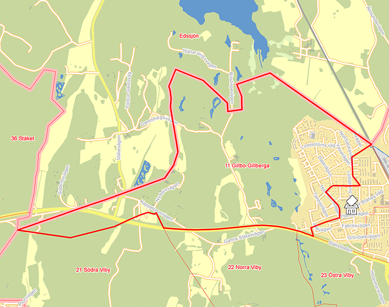 Karta över 11 Gillbo-Gillberga