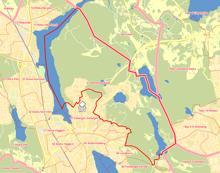 Karta över 41 Vaxmora-Väsjön