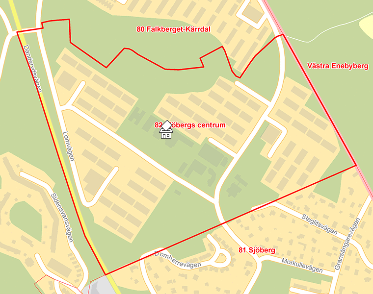 Karta över 82 Sjöbergs centrum