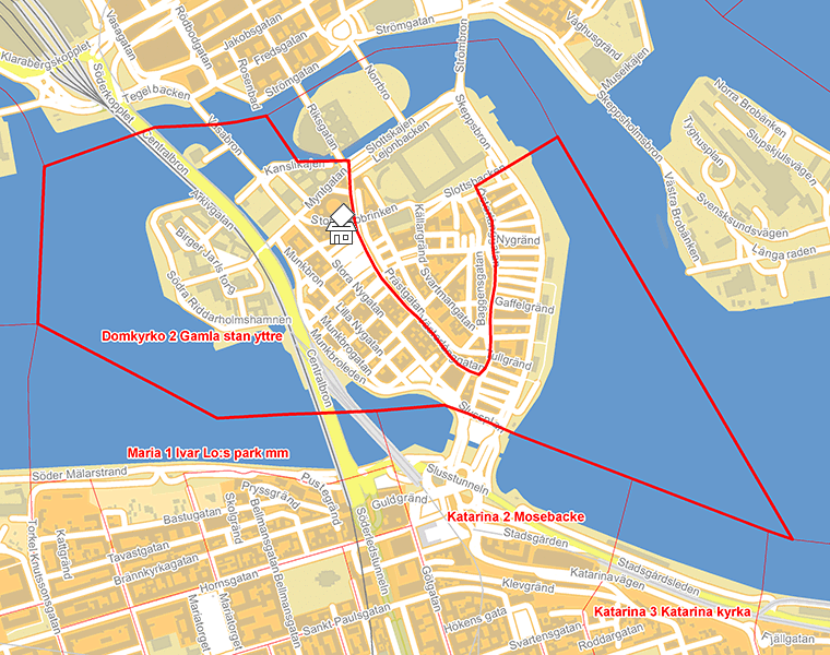 Karta över Domkyrko 2 Gamla stan yttre