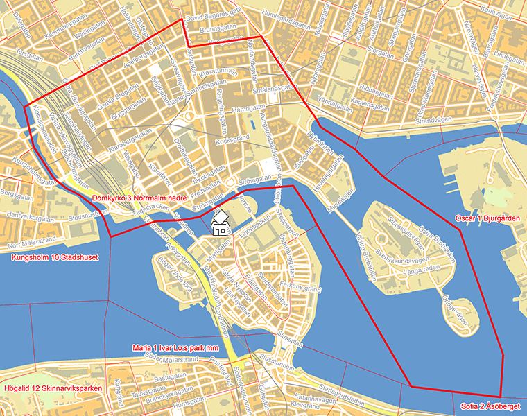 Karta över Domkyrko 3 Norrmalm nedre